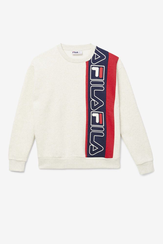 Fila Powel Crew Sweatshirt White - Mens - 46302RWJY